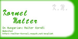 kornel malter business card
